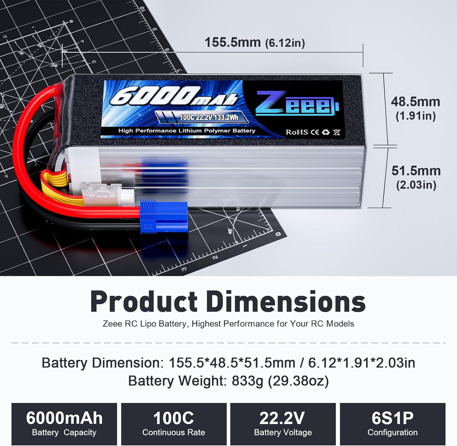 1/2pcs Zeee 6S 6000mAh FPV Dro – обзор и цена Rc Helicopter Case