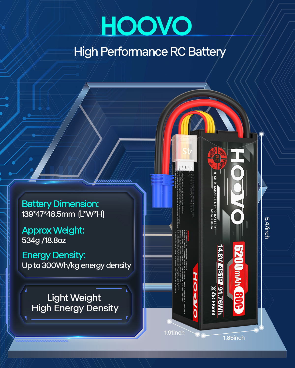 HOOVO 4S 14.8V 80C 6200mAh RC  – обзор и цена Rc Helicopter Case