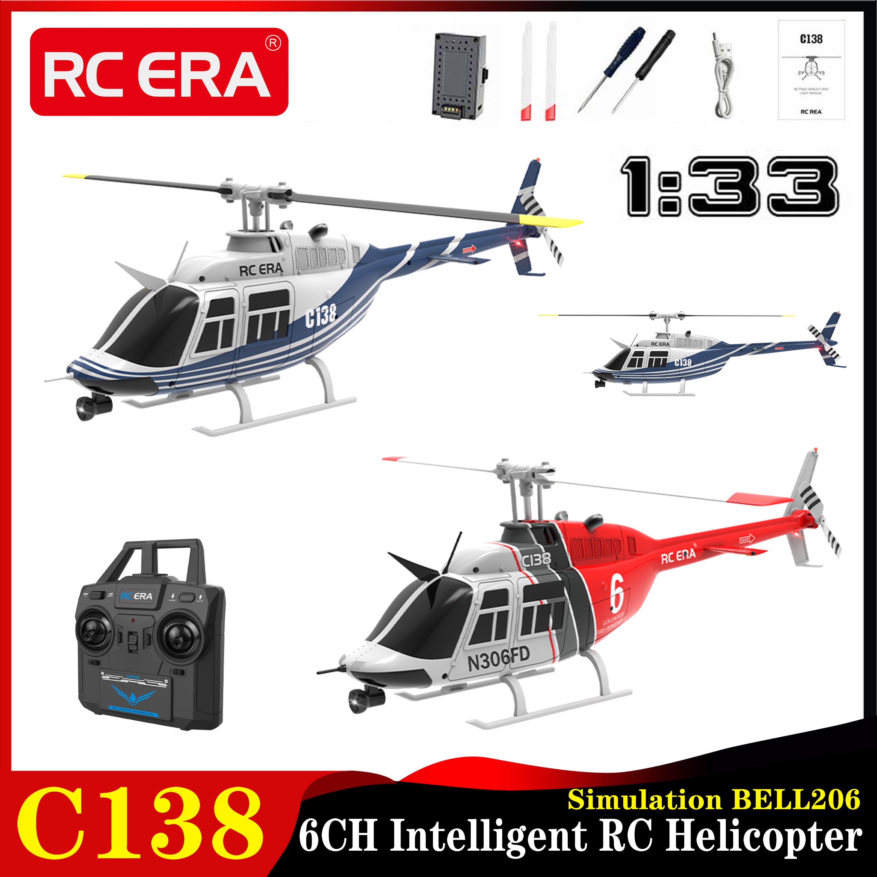 RC ERA C138 1:33 Bell 206 RC H – обзор и цена Rc Helicopter Gyro
