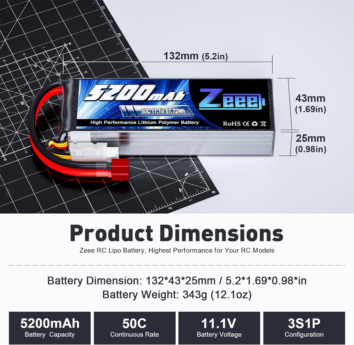 1/2units Zeee 11.1V 50C 5200mA – обзор и цена Rc Helicopter Case